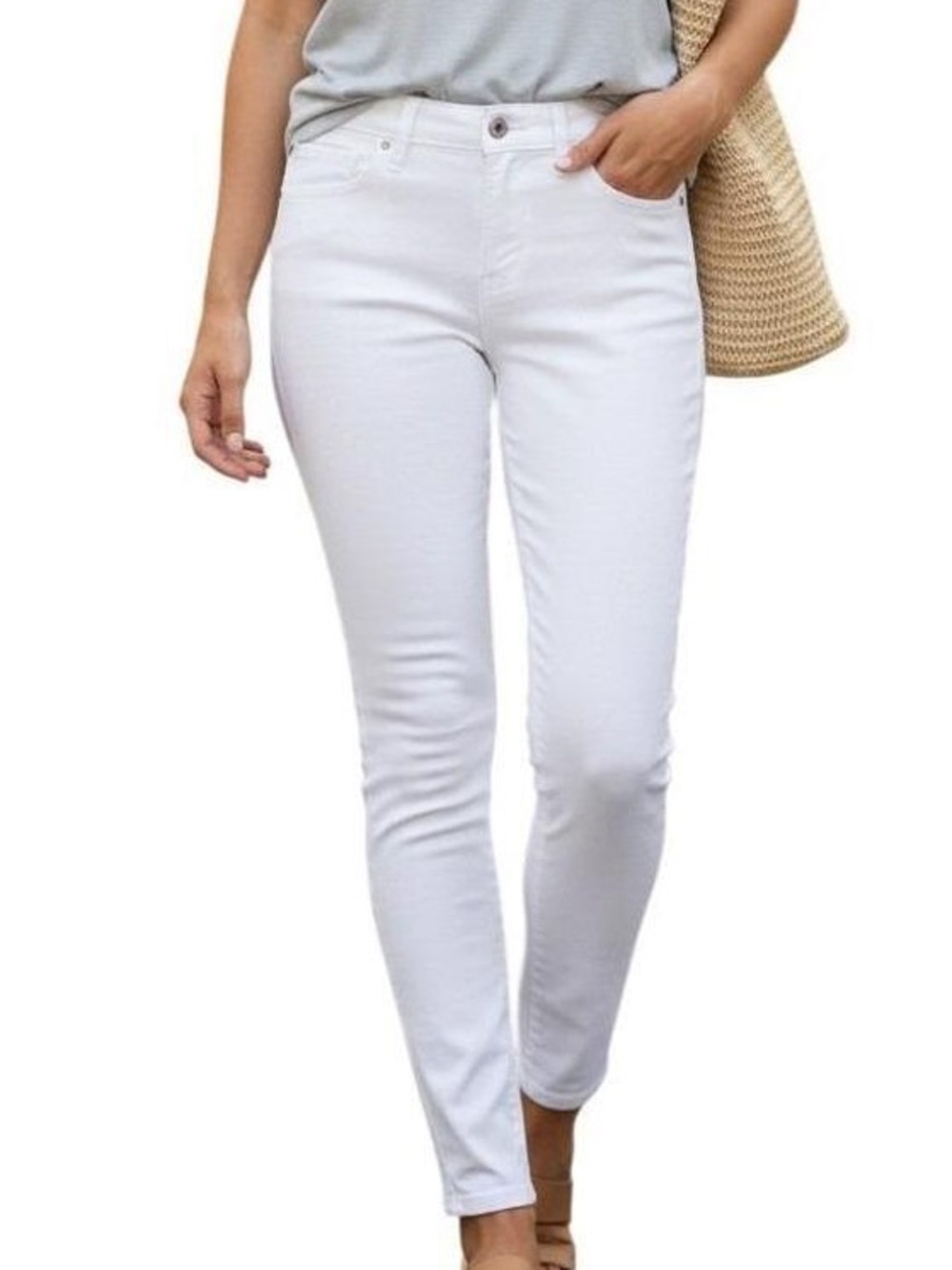 Abercrombie & Fitch Harper Ankle Women's 26 / 2S White Jeans Raw Hem 90s Y2K